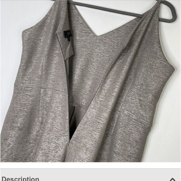 AX Paris Curve Pantsuit Sz US 16 UK 20 Pewter Silver V Neck Sleeveless 💯 Poly - Picture 8 of 9